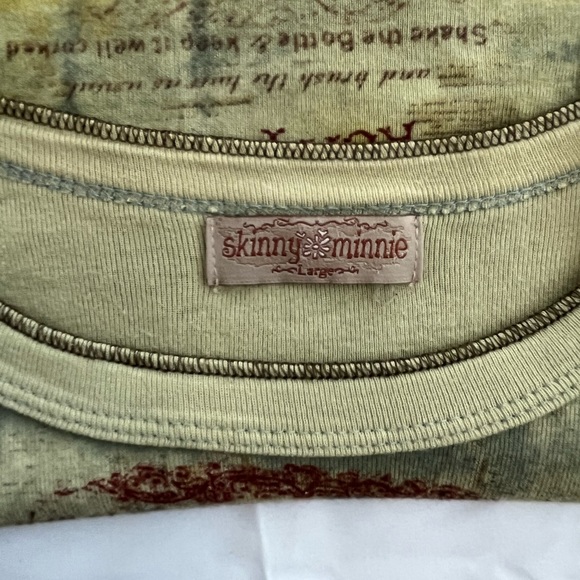 Skinny Minnie All-Over print tight fit long sleeve shirt yellow and green Large - Picture 5 of 8